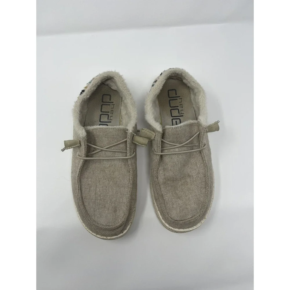 Hey Dude Womens Wendy Funk Wool Beige‎ Slip On Shoes Women's US Size 7
